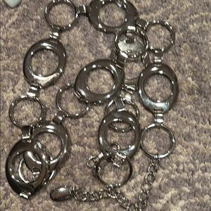 Nine West Silver Belt with Polished Metal Links